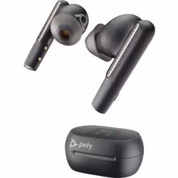 POLY Auricolari nerofumo Voyager Free 60+ UC + Adattatore BT700 USB-C + Custodia di ricarica touchscreen, True Wireless Stere ...
