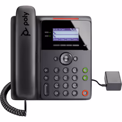 POLY Telefono IP Edge B20 abilitato per PoE, IP Phone, Nero, Cornetta cablata, Scrivania/Parete, 2 linee, LCD