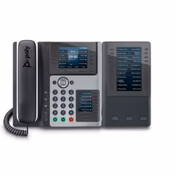 POLY Telefono IP Edge E450 abilitato per PoE, IP Phone, Nero, Cornetta cablata, 8 linee, IPS, 8,89 cm (3.5")