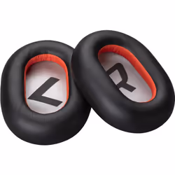 POLY Cuscinetti auricolari in similpelle neri Voyager 8200 (2 pezzi), Set cuscinetto/anello, Nero, Rosso
