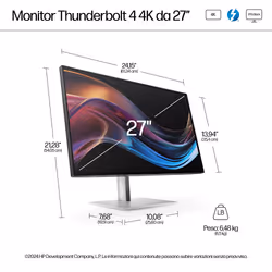 HP Monitor serie 7 Pro 4K Thunderbolt 4 da 27'' - 727pk - Vista aggiuntiva 7