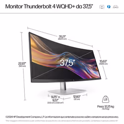 HP Series 7 Pro Monitor serie 7 Pro WQHD+ Thunderbolt 4 da 37,5'' - 738pu - Vista aggiuntiva 8