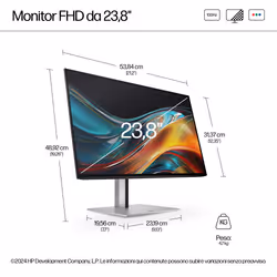 HP Monitor FHD serie 7 Pro da 23,8" - 724pf - Vista aggiuntiva 5