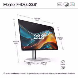 HP Monitor FHD serie 7 Pro da 23,8" - 724pf - Vista aggiuntiva 8