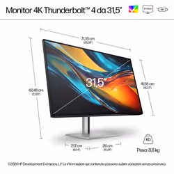 HP Monitor serie 7 Pro da 31,5” 4K Thunderbolt 4 – 732 pk - Vista aggiuntiva 4