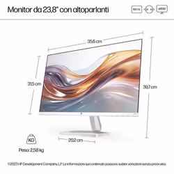 HP Series 5 23.8 inch FHD Monitor with Speakers - 524sa - Vista aggiuntiva 7