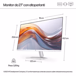 HP Series 5 27 inch FHD Monitor with Speakers - 527sa - Vista aggiuntiva 6
