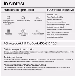 HP ProBook 450 G10 i7-1355U 15.6" Full HD 16 GB 512 GB SSD Win11 Pro Argento - Vista aggiuntiva 4