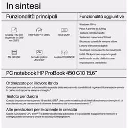 HP ProBook 450 G10 i7-1355U 15.6" Full HD 8 GB 512 GB SSD Win11 Pro Argento - Vista aggiuntiva 4
