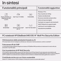 HP EliteBook 840 G10 i5-1335U 14" 16 GB 512 GB SSD Win11 Pro Argento - Vista aggiuntiva 4
