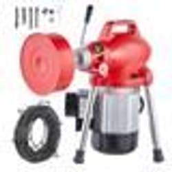 Vevor - 66FT x 5/8 pollici Macchina per la pulizia degli scarichi sezionale, Coclea elettrica per fognature a potenza manuale da 250 w - con 2 cavi