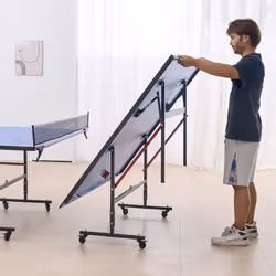 VEVOR Tavolo da Ping Pong Pieghevole in MDF per Interni, Tavolo da Ping Pong Portatile, con Rete a Morsetto Rapido e Ruote Bloccabili, Gioco da Ping - Vista aggiuntiva 7