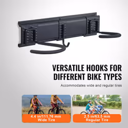 VEVOR Portabiciclette, 6 Portabiciclette Larghezza 1219,2 mm, Supporto a Parete per Deposito Biciclette con 3 Ripiani, Organizer per Casa e Garage,