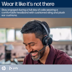 POLY Voyager Focus 2 Microsoft Teams Certified USB-C-C Headset +USB-C/A Adapter +Charging Stand - Vista aggiuntiva 4