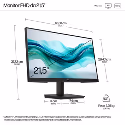 HP Series 3 Pro Monitor serie 3 Pro FHD da 21,5" – 322pf - Vista aggiuntiva 8