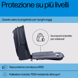 HP Zaino Travel Plus 30L per notebook da 17" - Vista aggiuntiva 6