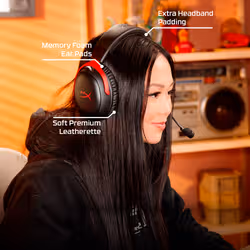 HyperX Cloud III S Wireless – Gaming Headset (Nero-Rosso) - Vista aggiuntiva 2