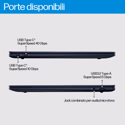 HP EliteBook Ultra G1q Qualcomm Snapdragon X1E-78-100 14" Touch 2.2K 16 GB 1 TB SSD Win11 Pro Blu - Vista aggiuntiva 4