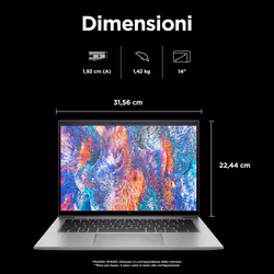 HP ZBook Firefly 14 G10 A Ryzen 7 8840HS 14" 16 GB 512 GB SSD Win11 Pro Grigio - Vista aggiuntiva 5