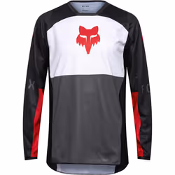 FOX 180 Flow Maglia da motocross, bianco-rosso, dimensione L per uomo