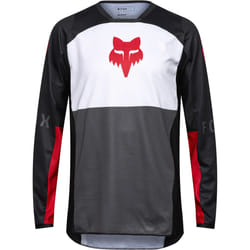FOX 180 Flow Maglia da motocross, bianco-rosso, dimensione L per uomo