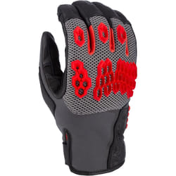 Klim Baja S4 2025 perforated Mesh Leather/Textile Enduro Motorcycle Gloves Guanti da moto enduro in pelle/tessuto a rete traforata, nero-rosso, dimensione L per uomo