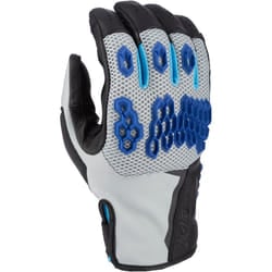 Klim Baja S4 2025 perforated Mesh Leather/Textile Enduro Motorcycle Gloves Guanti da moto enduro in pelle/tessuto a rete traforata, grigio-blu, dimensione M per uomo