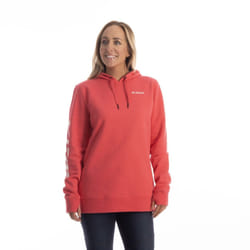 Klim Mariposa Felpa lunga con cappuccio da donna, bianco-rosso, dimensione M per donne