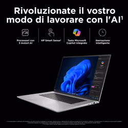 HP ZBook Studio 16 G11 Intel Core Ultra 9 185H 16" WQUXGA 32 GB 1 TB SSD GeForce RTX 4070 Win11 Pro Argento - Vista aggiuntiva 6