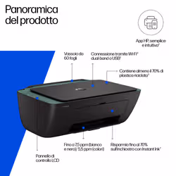 HP DeskJet 2923 Wireless All-in-One Colore Stampante - Vista aggiuntiva 3