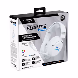 HyperX Cloud Flight 2 – Cuffie da gaming wireless (bianco) - Vista aggiuntiva 2