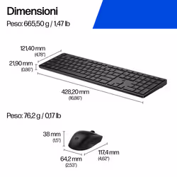 HP Combinazione di tastiera e mouse 495C multi-dispositivo e dual-mode - Vista aggiuntiva 4