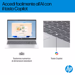 HP OmniBook 5 AI 16-af1026nl Intel Core Ultra 5 225U Computer portatile 40,6 cm (16") 2K 16 GB LPDDR5x-SDRAM 512 GB SSD Wi-Fi 6 (802.11ax) Windows 11 Home AI PC Argento - Vista aggiuntiva 8
