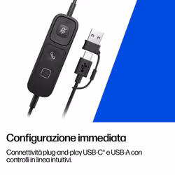 HP Poly Cuffie cablate stereo Mission 825 USB - Vista aggiuntiva 4
