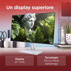 Lenovo L27-4C - Monitor 27" IPS Flat FHD 1920x1080 0 144Hz 1ms - Speakers AMD FreeSync 2xHDMI 1.4 + 1xVGA - Stand Tilt Cavo HDMI incluso - Vista aggiuntiva 6