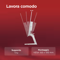 Lenovo L27-4C - Monitor 27" IPS Flat FHD 1920x1080 0 144Hz 1ms - Speakers AMD FreeSync 2xHDMI 1.4 + 1xVGA - Stand Tilt Cavo HDMI incluso - Vista aggiuntiva 8