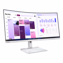 Lenovo L34W-4C Monitor 34 pollici UWQHD VA 120 Hz 6 ms curvo 21:9 Grigio - Vista aggiuntiva 3
