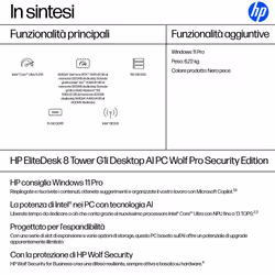 HP EliteDesk 8 Tower G1i AI Wolf Pro Security Edition Intel Core Ultra 5 235 16 GB DDR5-SDRAM 512 GB SSD Windows 11 Pro PC AI PC Nero - Vista aggiuntiva 3