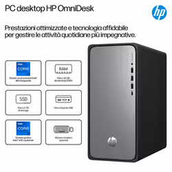 HP OmniDesk M02-0027nl PC Intel® Core™ i5 i5-13400 16 GB DDR5-SDRAM 512 GB SSD Windows 11 Home Tower Nero - Vista aggiuntiva 3
