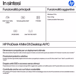 HP ProDesk 4 G1i AI PC Intel Core Ultra 7 265T 24 GB DDR5-SDRAM 1 TB SSD Windows 11 Pro Mini PC Nero - Vista aggiuntiva 3