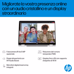 HP OmniBook 5 Flip 2-in-1 Laptop 14-fp0019nl Intel Core 5 120U 35,6 cm (14") Touch screen 2K 16 GB LPDDR5-SDRAM Wi-Fi 6 (802.11ax) Windows 11 Home - Vista aggiuntiva 8