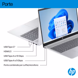 HP OmniBook 5 LaptopAI 16-af1031nl Intel Core Ultra 7 255U 40,6 cm (16") 2K 32 GB LPDDR5x-SDRAM Wi-Fi 6 (802.11ax) Windows 11 Home AI PC - Vista aggiuntiva 5