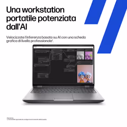HP ZBook Fury G1i Wolf Pro Security Edition Intel Core Ultra 7 255HX Workstation mobile 40,6 cm (16") 2.5K 32 GB DDR5-SDRAM 1 TB SSD NVIDIA RTX PRO 3000 Blackwell Wi-Fi 7 (802.11be) Windows 11 Pro AI Workstation, AI PC Argento - Vista aggiuntiva 7