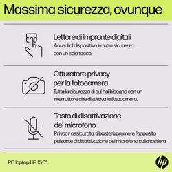 HP Laptop 15-fd0135nl Intel Core 5 120U 39,6 cm (15.6") Full HD 16 GB DDR5-SDRAM 512 GB SSD Wi-Fi 6 (802.11ax) Windows 11 Home Argento - Vista aggiuntiva 5