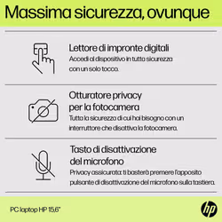 HP Laptop 15-fd0123nl Intel Core 3 100U 39,6 cm (15.6") Full HD 8 GB DDR5-SDRAM 512 GB SSD Wi-Fi 6 (802.11ax) Windows 11 Home Argento - Vista aggiuntiva 5