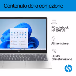 HP Laptop AI 15-fd2008nl Intel Core Ultra 5 225U 39,6 cm (15.6") Full HD 16 GB DDR5-SDRAM 1 TB SSD Wi-Fi 6 (802.11ax) Windows 11 Home AI PC Argento - Vista aggiuntiva 6