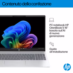 HP OmniBook 5 Laptop Next Gen AI 16-ag1023nl Copilot+ PC AMD Ryzen AI 7 40,6 cm (16") 2K 16 GB LPDDR5x-SDRAM Wi-Fi 6 (802.11ax) Windows 11 Home Argento - Vista aggiuntiva 5