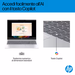 HP OmniBook 5 Laptop Next Gen AI 16-ag1023nl Copilot+ PC AMD Ryzen AI 7 40,6 cm (16") 2K 16 GB LPDDR5x-SDRAM Wi-Fi 6 (802.11ax) Windows 11 Home Argento - Vista aggiuntiva 7