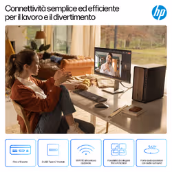 HP OmniDesk Desktop AI M03-0014nl PC Intel Core Ultra 5 225 16 GB DDR5-SDRAM Windows 11 Home Tower AI PC - Vista aggiuntiva 8