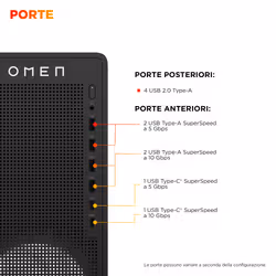 HP OMEN 16L Gaming Desktop PC TG03-0034nl PC AMD Ryzen™ 7 8700F 16 GB DDR5-SDRAM NVIDIA GeForce RTX 5060 Windows 11 Home Tower AI PC Nero - Vista aggiuntiva 3
